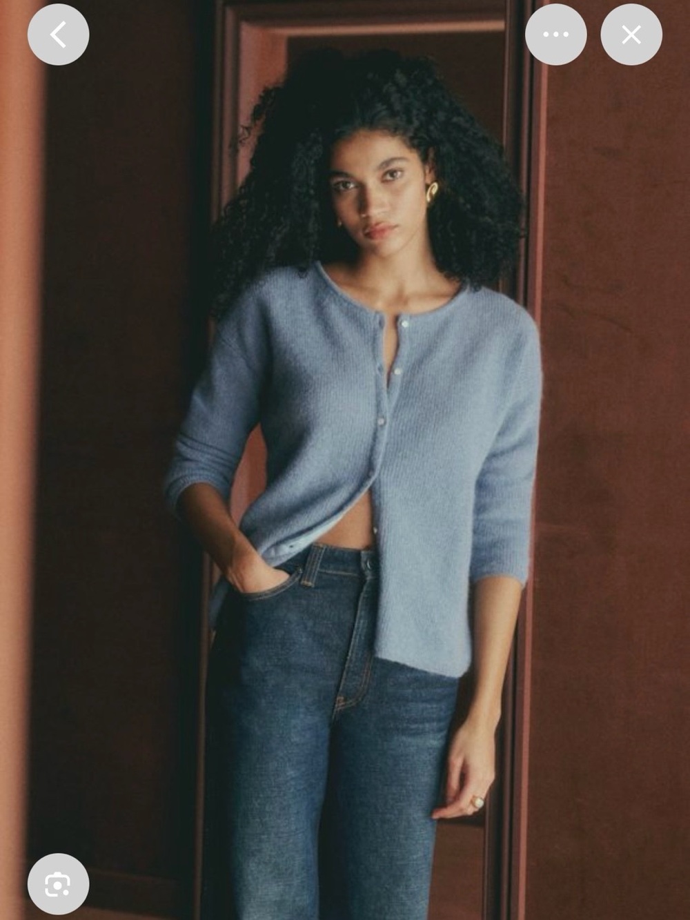 Sezane vintage blue Gaspard Cardigan